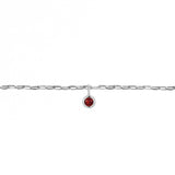 Permanent Bracelet With Birthstone Slider White Gold
