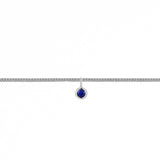 Permanent Bracelet With Birthstone Slider White Gold