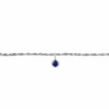 Permanent Bracelet With Birthstone Slider White Gold
