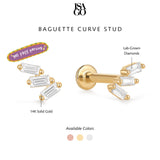 Baguette Curve Stud