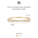 Slim Alternating Prongs Diamond Band