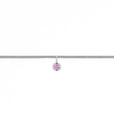 Permanent Bracelet With Birthstone Slider White Gold