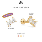 Trio Pear Stud
