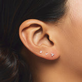 Trio Round Diamonds Flatback Studs