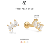 Trio Pear Stud