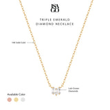 Triple Emerald Diamond Necklace
