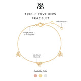 Triple Pave Bow Bracelet