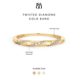 Twisted Diamond Gold Band