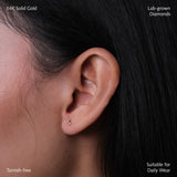 Wave Bezel Diamond Studs