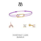 EVERYDAY LUXE BUNDLE Trio Carabiner Bezel Link Bracelet + Rainbow Arch Pendant + Mini Round Diamond Flatback
