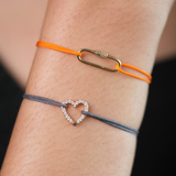 COUPLE PROMISE BUNDLE Carabiner Lock Link + Heart Pavé Link Bracelet