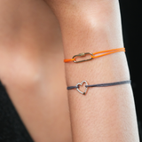 COUPLE PROMISE BUNDLE Carabiner Lock Link + Heart Pavé Link Bracelet