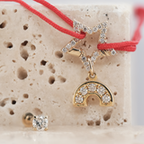 EVERYDAY LUXE BUNDLE Starry Pave Link Bracelet + Rainbow Arch Pendant + Mini Round Diamond Flatback