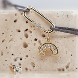 EVERYDAY LUXE BUNDLE Trio Carabiner Bezel Link Bracelet + Rainbow Arch Pendant + Mini Round Diamond Flatback