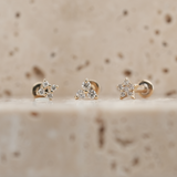 PIERCING STARTER KIT Micro Clover + Trio Round Diamonds + Star Flatback Studs
