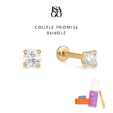 COUPLE PROMISE BUNDLE Mini Round Diamond Flatback Pair