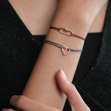 COUPLE PROMISE BUNDLE Carabiner Pavé Link + Heart Pavé Link Bracelet