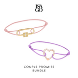 COUPLE PROMISE BUNDLE Carabiner Pavé Link + Heart Pavé Link Bracelet