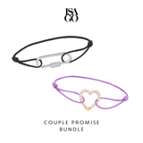 COUPLE PROMISE BUNDLE Carabiner Lock Link + Heart Pavé Link Bracelet