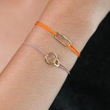 COUPLE PROMISE BUNDLE Carabiner Lock Link + Glazed Diamond Link Bracelet