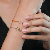 COUPLE PROMISE BUNDLE Carabiner Lock Link + Glazed Diamond Link Bracelet