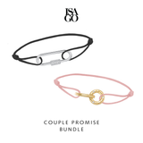 COUPLE PROMISE BUNDLE Carabiner Lock Link + Glazed Diamond Link Bracelet