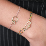 COUPLE PROMISE BUNDLE Carabiner Pavé Link + Glazed Diamond Link Bracelet