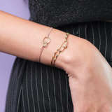 COUPLE PROMISE BUNDLE Carabiner Pavé Link + Glazed Diamond Link Bracelet