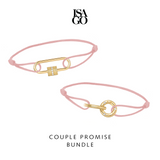 COUPLE PROMISE BUNDLE Carabiner Pavé Link + Glazed Diamond Link Bracelet