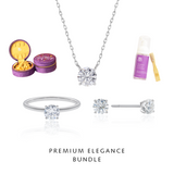 PREMIUM ELEGANCE BUNDLE Round Solitaire Necklace + Round Solitaire Ring + Round Solitaire Studs