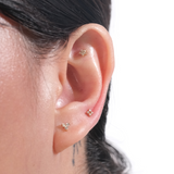 PIERCING STARTER KIT Micro Clover + Trio Round Diamonds + Star Flatback Studs