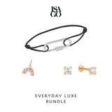 EVERYDAY LUXE BUNDLE Carabiner Lock Link Bracelet + Rainbow Arch Pendant + Mini Round Diamond Flatback