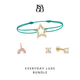 EVERYDAY LUXE BUNDLE Starry Pave Link Bracelet + Rainbow Arch Pendant + Mini Round Diamond Flatback