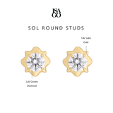 Isago Anting Berlian Wanita Sol Round Studs Solitaire Earrings Emas 14K - IGI Certified