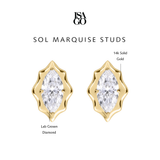 Isago Anting Berlian Wanita Sol Marquise Studs Solitaire Earrings Emas 14K - IGI Certified