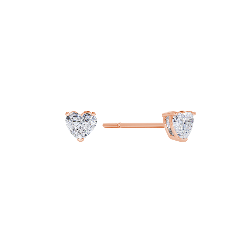 Heart Solitaire Studs Earrings