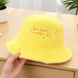 ISAGO Sunshine Bucket Hat Cotton Terry Double Sided Yellow Hat Wanita