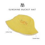 ISAGO Sunshine Bucket Hat Cotton Terry Double Sided Yellow Hat Wanita