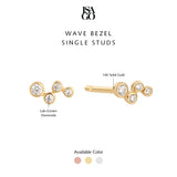 Wave Bezel Diamond Studs
