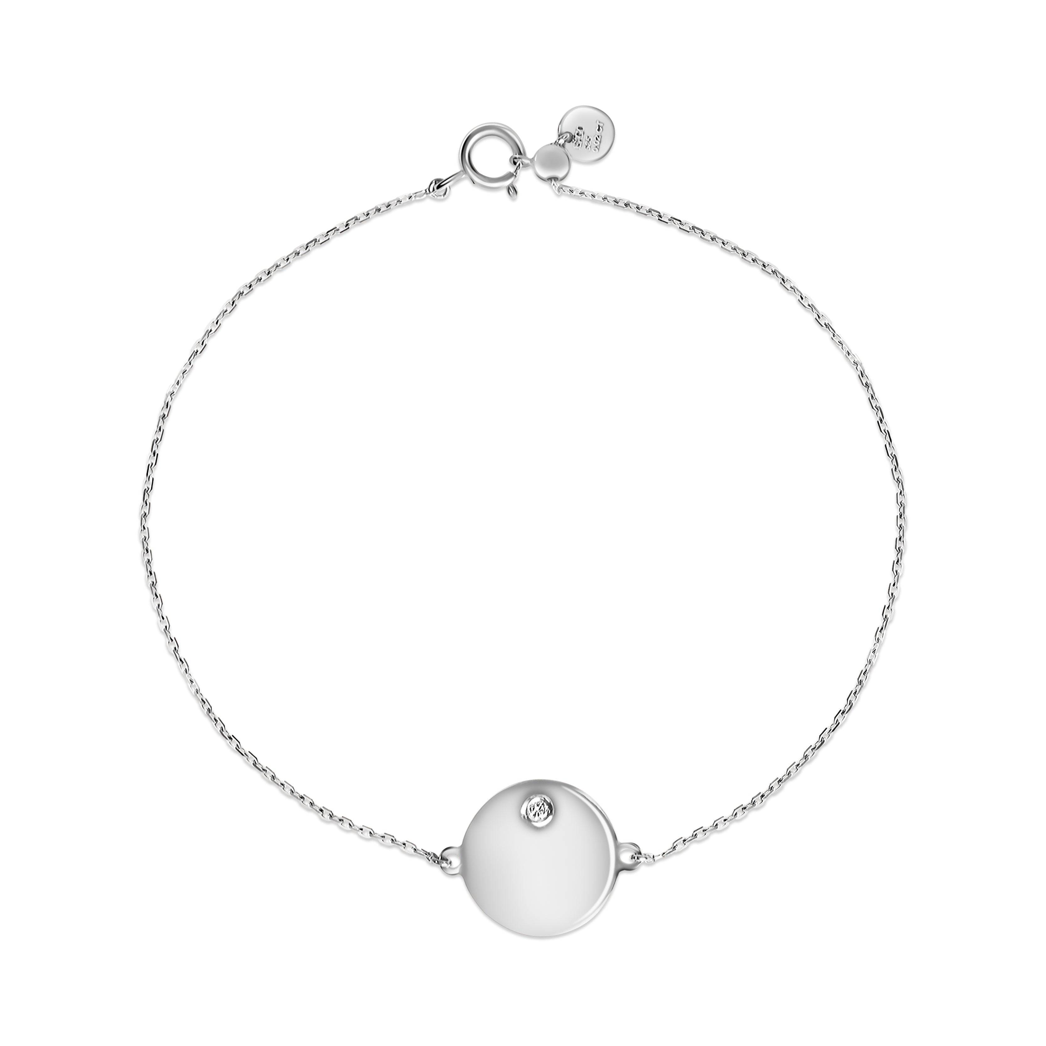 Engravable Circle Diamond Bracelet